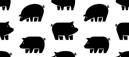 Seamless pattern with Pig logo. isolated on white backgroundのイラスト素材
