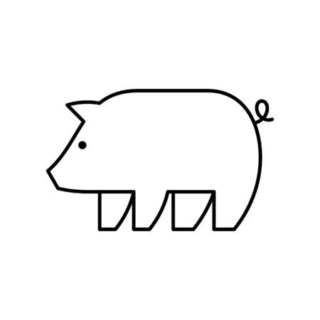 Pig line icon. Icon design. Template elementsのイラスト素材