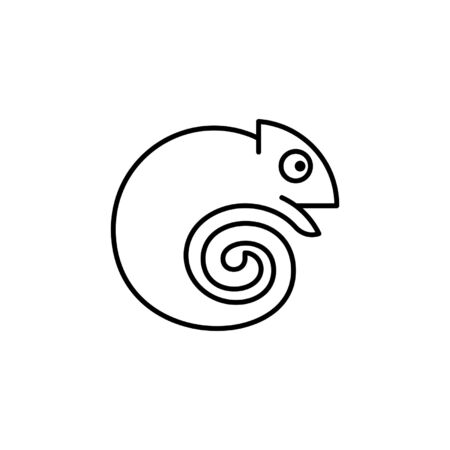 Chameleon line icon. Icon design. Template elementsのイラスト素材