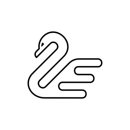 Swan line icon. Icon design. Template elementsのイラスト素材