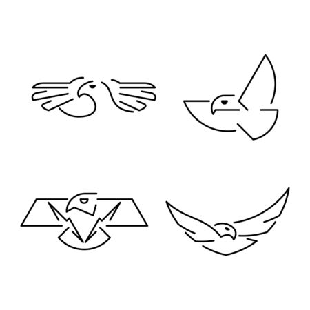 Set of Eagles line icons. Icon design. Template elementsのイラスト素材