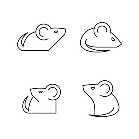 Set of Mouses line icon. Icon design. Template elementsのイラスト素材