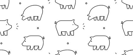 Seamless pattern with Pigs. isolated on white backgroundのイラスト素材
