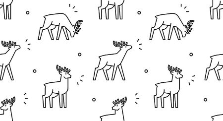 Seamless pattern with Deers. isolated on white backgroundのイラスト素材