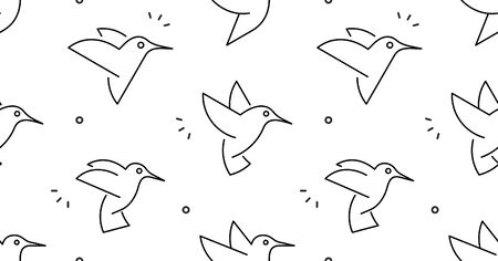 Seamless pattern with Hummingbirds. isolated on white backgroundのイラスト素材