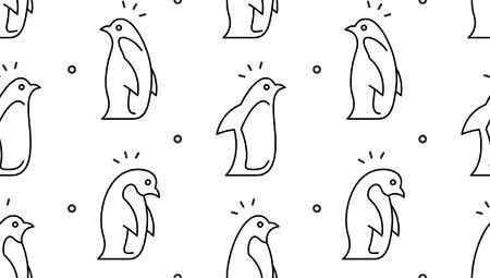 Seamless pattern with Penguins. isolated on white backgroundのイラスト素材