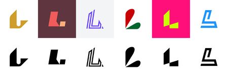 Set of letter L. Icon design. Template elements - Collection of vector signのイラスト素材