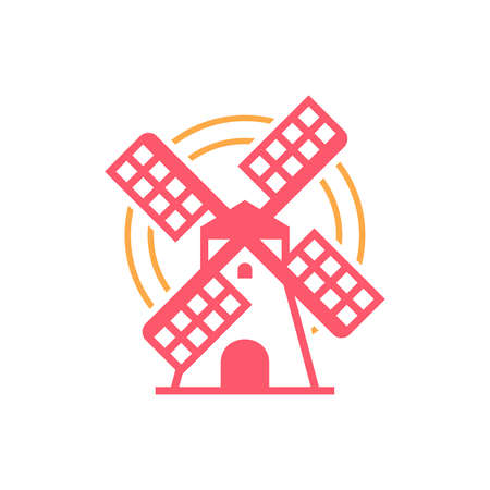 Windmill logo. Icon design. Template elementsのイラスト素材
