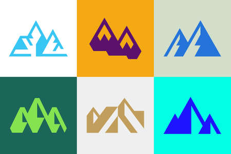 Set of Mountain logo. Icon design. Template elementsのイラスト素材