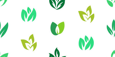 Seamless pattern with Leaves. Icon design. Template elements