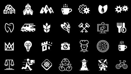 Logos collection. Abstract logos set. Icon design. Template elementsのイラスト素材