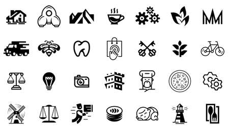 Logos collection. Abstract logos set. Icon design. Template elementsのイラスト素材