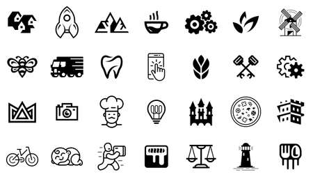 Logos collection. Abstract logos set. Icon design. Template elementsのイラスト素材