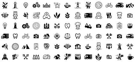 Logos collection. Abstract logos set. Icon design. Template elementsのイラスト素材