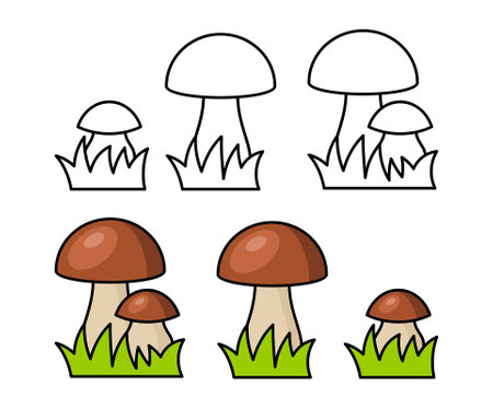 Mushroom icon. Isolated on White backgroundのイラスト素材