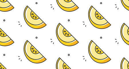 Melon seamless pattern. Vector hand drawn illustration
