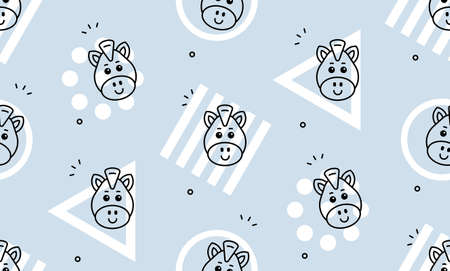 Seamless pattern with zebras. Icon design. Template elements