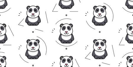 Seamless pattern with pandas. Icon design. Template elementsのイラスト素材
