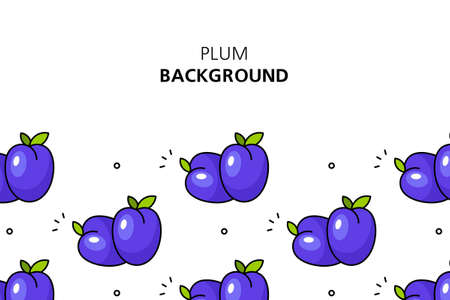 Plum background. Icon design. Template elements. isolated on white backgroundのイラスト素材