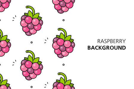 Raspberries background. Icon design. Template elements. isolated on white background