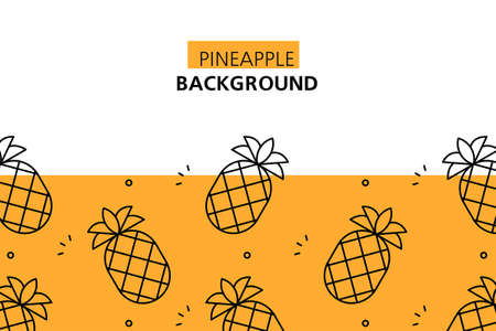 Pineapple background. Icon design. Template elements. isolated on white backgroundのイラスト素材