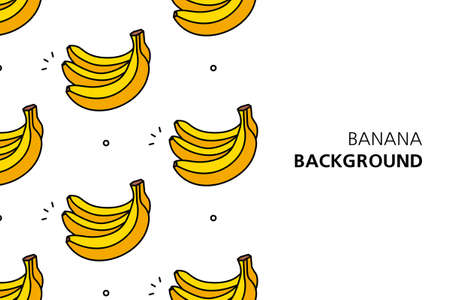 Banana background. Icon design. Template elements. isolated on white backgroundのイラスト素材