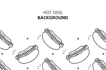 Hot dog background. Icon design. Template elements. isolated on white backgroundのイラスト素材