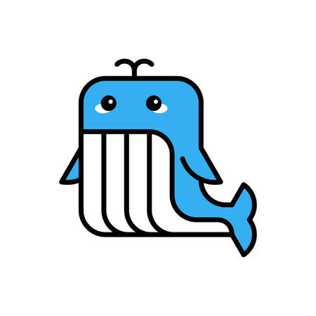 Whale icon. Icon design. Template elements. Flat styleのイラスト素材