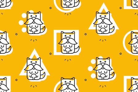 Seamless pattern with Dogs. Icon design. Template elementsのイラスト素材