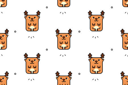 Seamless pattern with Deers. Icon design. Template elementsのイラスト素材