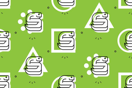 Seamless pattern with Snakes. Icon design. Template elements