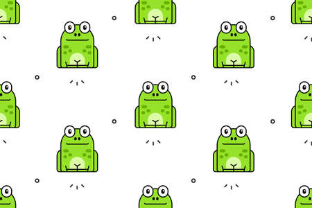 Seamless pattern with Frogs. Icon design Template elementsのイラスト素材