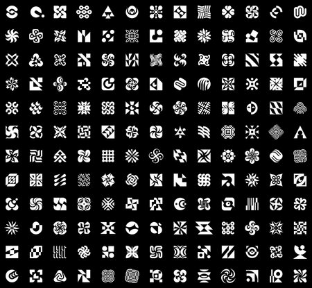 Abstract logos collection. geometric abstract logos. icon designのイラスト素材