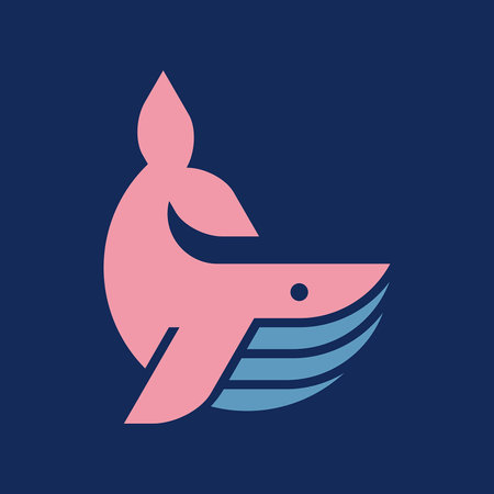 Blue Whale Logo. Icon design. Template elementsのイラスト素材