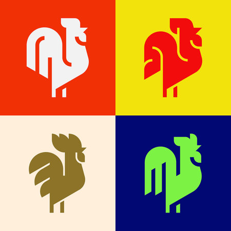Set of Rooster, Rooster Logo. Icon design. Template elementsのイラスト素材