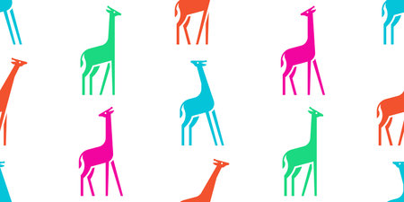 Seamless pattern with Giraffes. isolated on white backgroundのイラスト素材