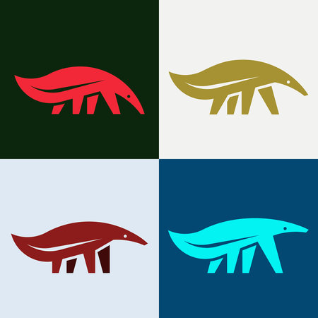 Set of Anteater, Anteater Logo. Icon design. Template elementsのイラスト素材
