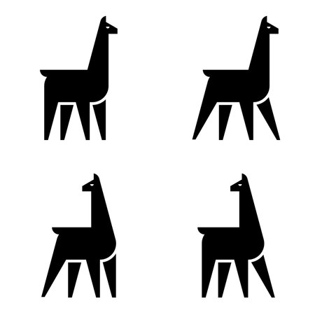 Set of Llama, Llama Logo. Icon design. Template elementsのイラスト素材