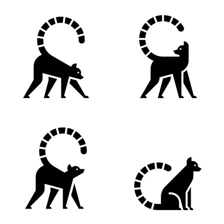 Set of Lemur, Lemur Logo. Icon design. Template elementsのイラスト素材