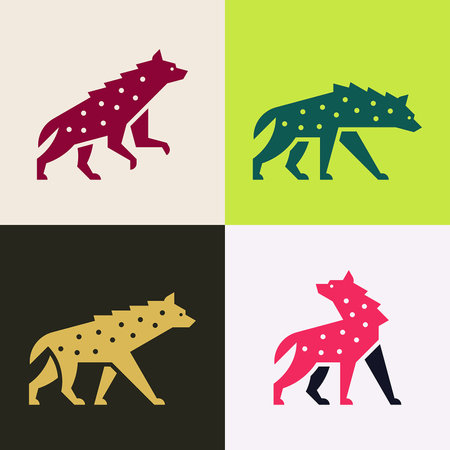 Set of Hyena, Hyena Logo. Icon design. Template elementsのイラスト素材