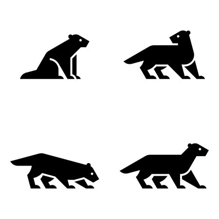 Set of Mink, Mink Logo. Icon design. Template elementsのイラスト素材