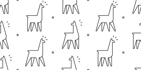 Seamless pattern with Llamas. isolated on white backgroundのイラスト素材