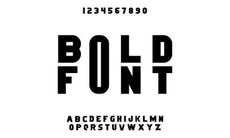 Bold font. Minimal alphabet. Typography designs set a to z. Vector illustrationのイラスト素材