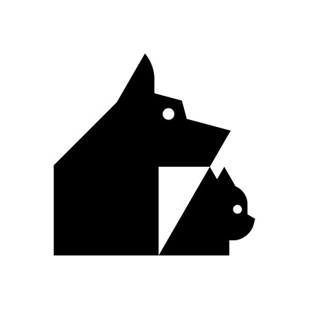 Dog and cat Logo. Icon design. Template elementsのイラスト素材