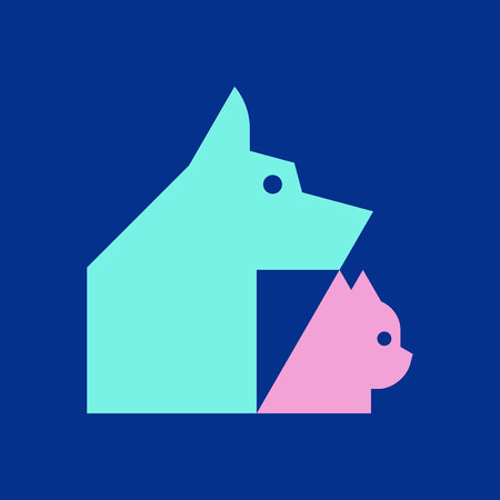 Dog and cat Logo. Icon design. Template elements