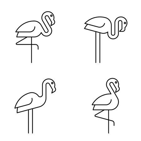 Set of Flamingo Logo. Icon design. Template elementsのイラスト素材