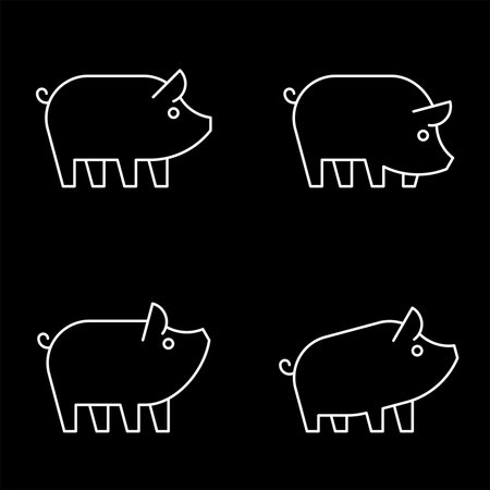 Set of Pig Logo. Icon design. Template elementsのイラスト素材