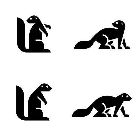 Set of Xerus Logo. Icon design. Template elementsのイラスト素材