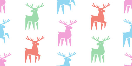 Seamless pattern with Deers. isolated on white backgroundのイラスト素材