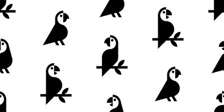 Seamless pattern with Parrots. isolated on white background
